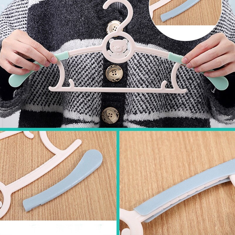 Perchas de plástico con dibujos animados para ropa de bebé, 8 colores, estantes de Secado al aire libre reutilizables para niños, organizador de abrigos de ropa