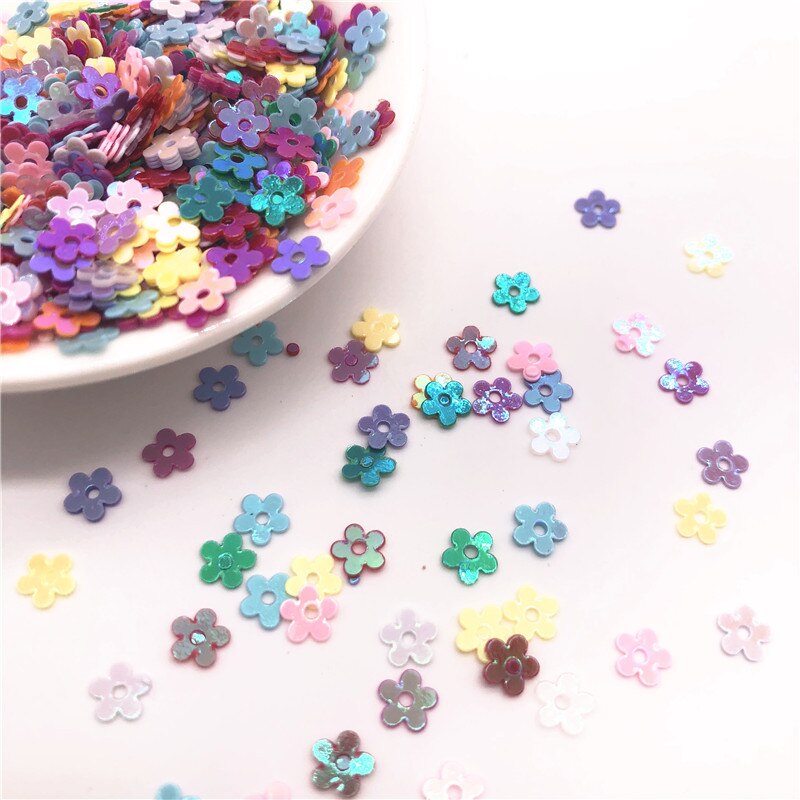 20G 5Mm Midden Gat Pruim Bloem Pailletten Voor Kleding Ambachten Handwerk Naaien Decoraties Glitter Plaksteen Paillette Diy Materiaal: random mix