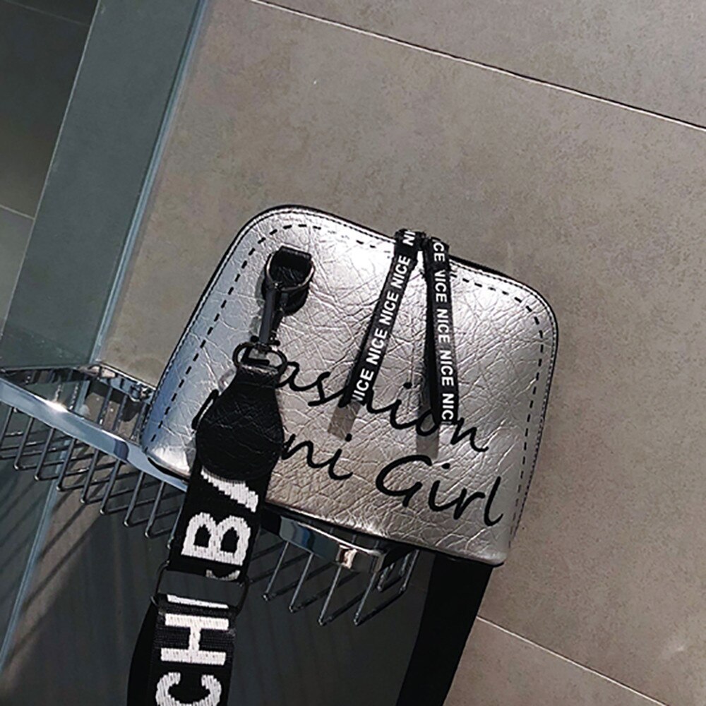 Bolsa de ombro crossbody bolsa feminina bolsa de concha maré ampla alça de ombro selvagem bolsa de ombro canta bolsa feminina #40: Silver