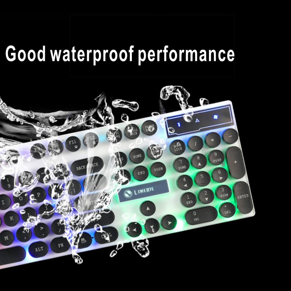 Gaming Keyboard Luminous Retro Round Metal Panel gamer Keyboard USB Wired Steam punk Waterproof Keyboard For Desktop PC Laptop