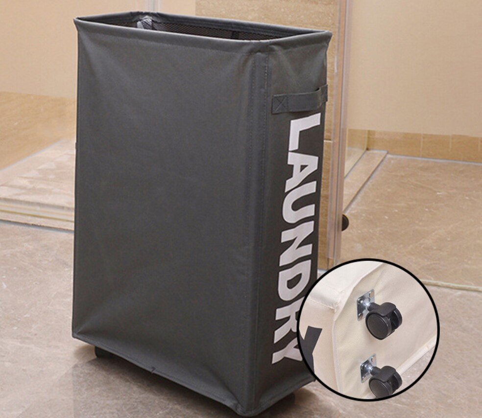 Cesto para la ropa sucia con ruedas, cesta plegable, forro de malla, resistente al agua, organizador duradero