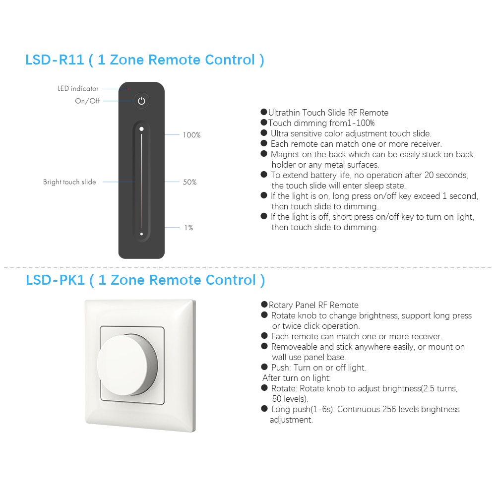 Dimmer led 220v 230v 110v ac triac trådlös wifi rf dimbar tryckströmbrytare med 2.4g dimmerknappar för led lampa  s1- b