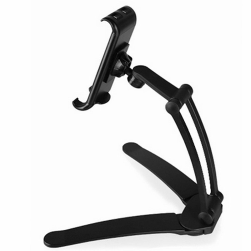 Kitchen Tablet Stand Wall Desk Tablet Mount Stand Fit For 5-10.5 inch Width Tablet Metal Bracket Smartphones Holders: black