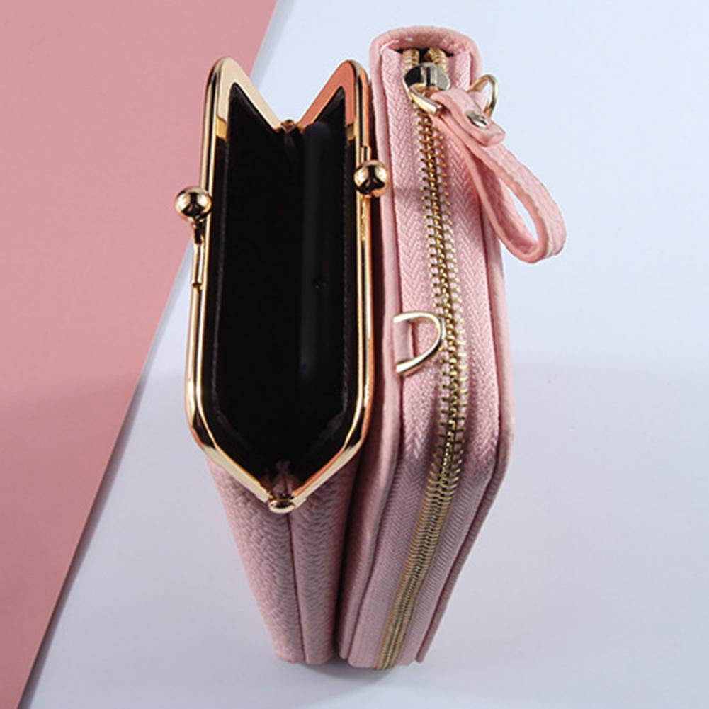 Verkoop! Aankomst Vrouwen Mode Faux Lederen Portemonnee Lange Diagonale Schoudertas Telefoon Rits Clutch