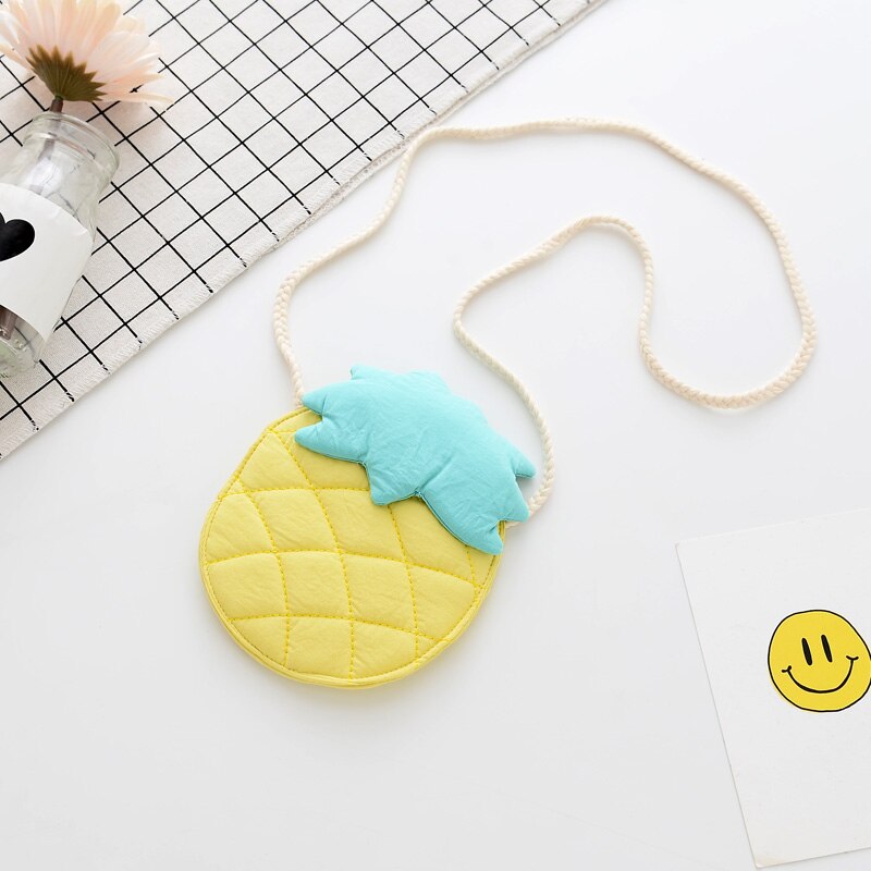 Menina bolsa de ombro abacaxi mensageiro sacos simples pequeno frutas forma saco all-match chave moeda bolsa bonito princesa bolsas