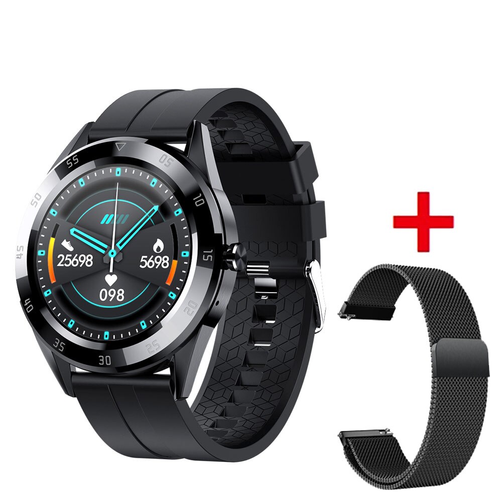 Y10 Smart Watch Bracelet Bluetooth Call Heart Rate Blood Pressure Blood Oxygen Monitoring Sports Fitness Watch Smart Bracelet: BK Silica BK Steel