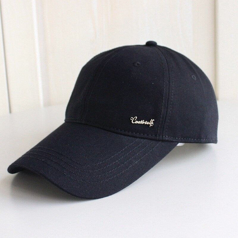 9cm long visor large head Man Big Size Causal Peaked Hats Cool Fishing Hat Man Plus Size Baseball Caps 55-60cm 60-66cm: Black / 56-60cm