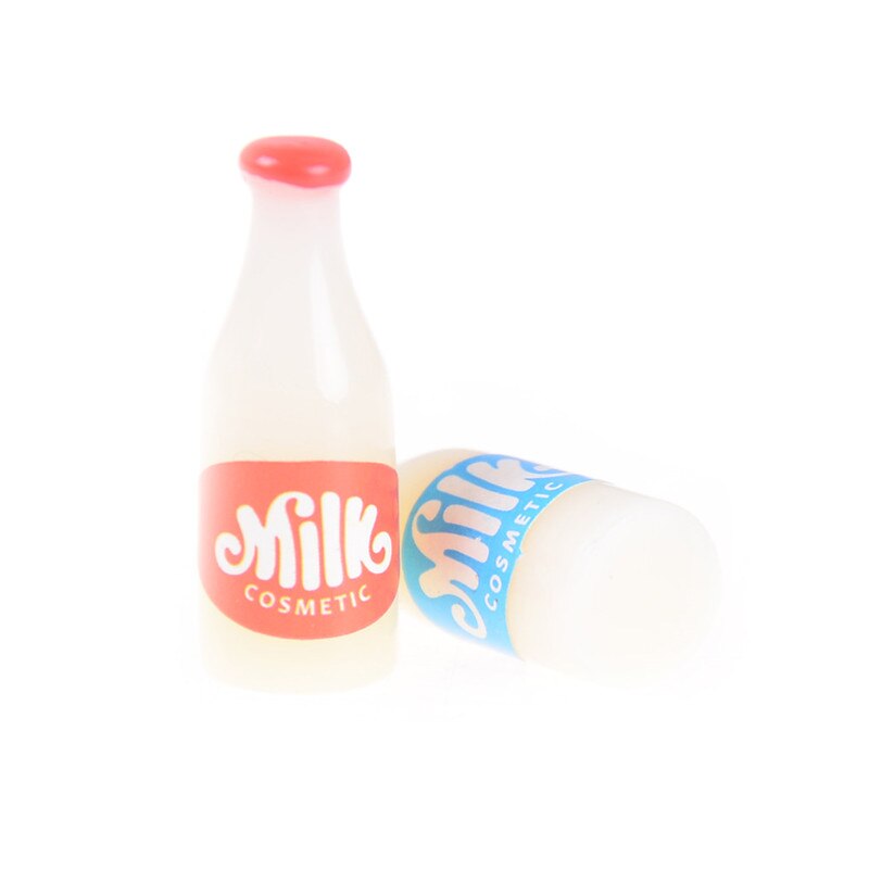 2PCS Dollhouse Kitchen Accessories 1:12 Miniature Food Milk Bottles Breakfast