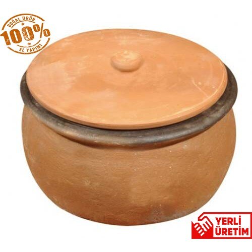 Arslantaş Aarde Handgemaakte Kleine Size Pot 3-4 Persoonlijkheid + Cover