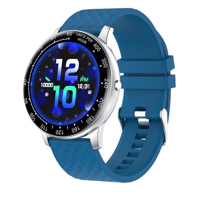 H30 Intelligent Watch Ip68 Waterproof Full Touch-screen Diy Dial Fitness Outdoor Sports Wristwatch Compatible For Android Ios: blue