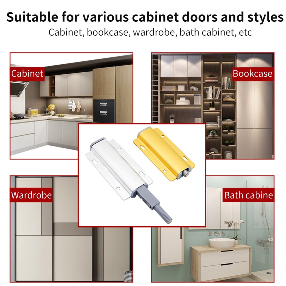 2pcs Home Cupboard Cabinet Drawer Closure Magnet Catch Magnetic Aluminum Alloy Furniture Hotel Door Latch Hardware Wardrobe