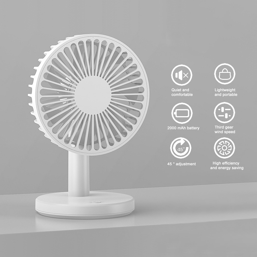 Usb uppladdningsbar skrivbordsfläkt bärbar ultratyst elektriska usb-fläktar tyst mini skrivbordsventilator fläkt för hemmet