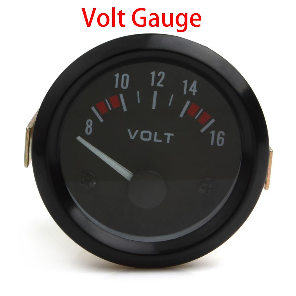 Universal 2 tommer 52mm voltmeter amperemeter olietemperatur tryk vand temp brændstofniveau gauge volt amp meter auto bilinstrument: Voltmåler