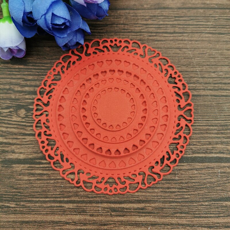 5Pcs Ronde Circ achtergrond frame Metalen Stansmessen voor DIY Scrapbooking Album Papier Kaarten Decoratieve Ambachten Embossing Die Cuts