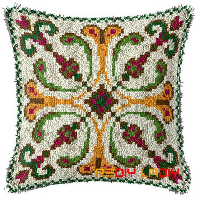 Diy latch krok kuddsatser mandala kuddfodral virkat hantverk akrylgarn för broderi bäddsoffa kuddfodral heminredning: Bz606