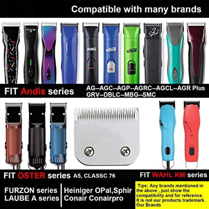 3F 4F 5F 7F 9 # 10 # 30 # 40 # 50 # Cuchilla cortadora para perros y mascotas que se adapta a la mayoría de Andis,Oster A5,wahl km Clippers, cortadoras de animales