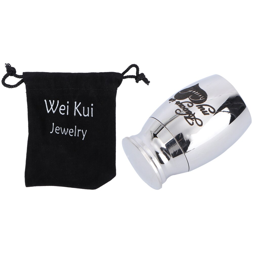 1 Set Pet Cremation Urn Funerary Urn Jar Stainless Steel Animal Urn Container: Silver