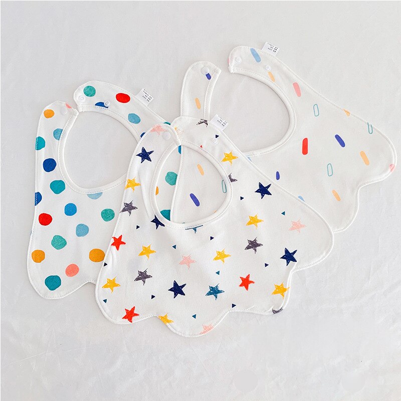 Baberos de algodón de doble capa para bebé, impermeable, delantal de alimentación para niños y niñas, toalla, Bandana, accesorios para bebés de 0 a 24 meses, 3 unids/lote: 007