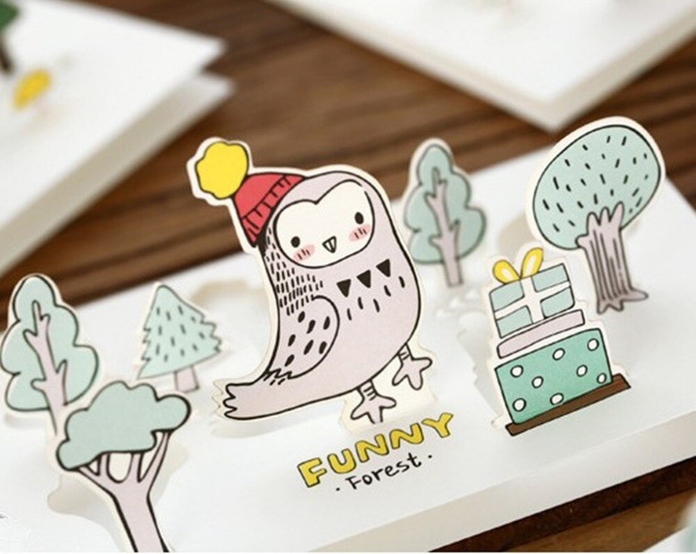cute cartoon forest animals greeting card set (+envelope) /