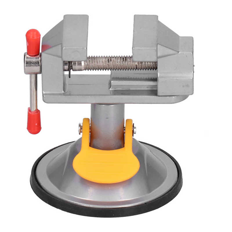 Suction Cup Mini Vise 45# Steel 360 Degree Rotation Mini Hand Tool for Glass Desktop Metal Carving Table Bench Vise Hand Tool