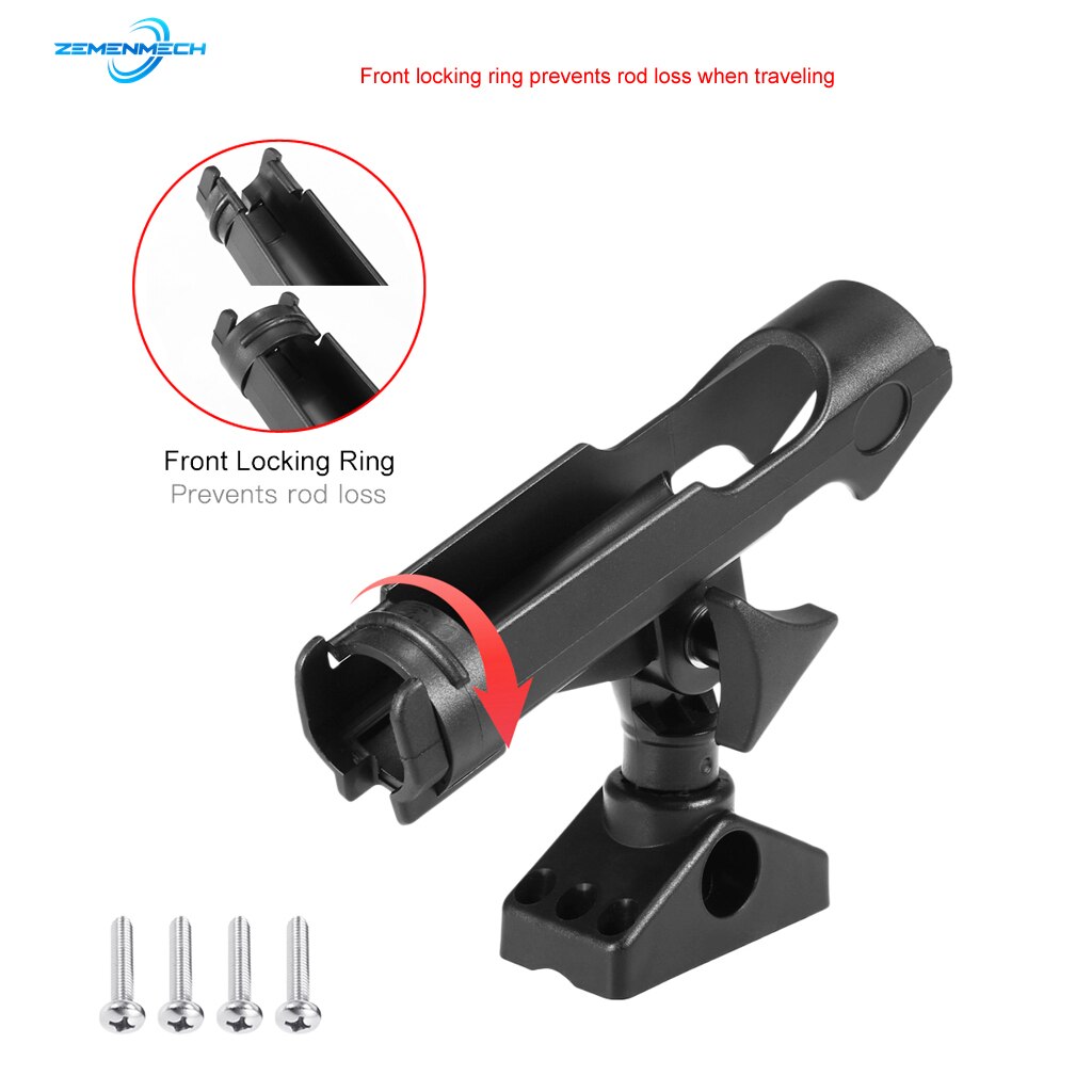 2 Plastic Fishing Rod Holder Clamp On Adjustable Removable 360 Degree Kayak Boat Support Pole Stand Bracket Inflatable Catamaran