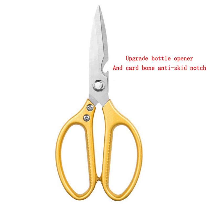 Ciseaux de cuisine puissants en acier inoxydable, outils multifonctions pour la maison, légumes, viande, os, Barbecue, métal,: 3 generation Gold