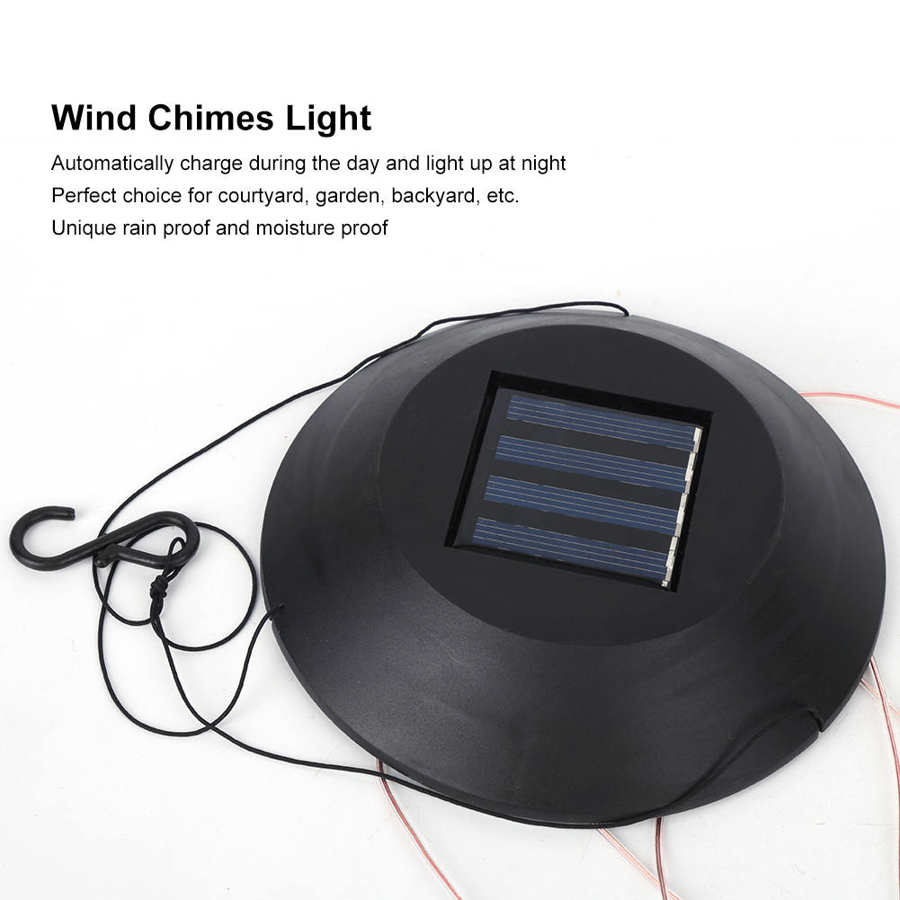 Wind Chimes Light LED Solar Wind Portable Waterproof for Courtyard for Patio