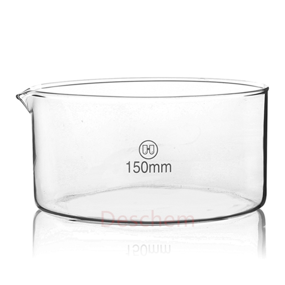 150mm*75mm,Glass Crystallizing Dish,Heavy Wall Lab Chemistry Glassware