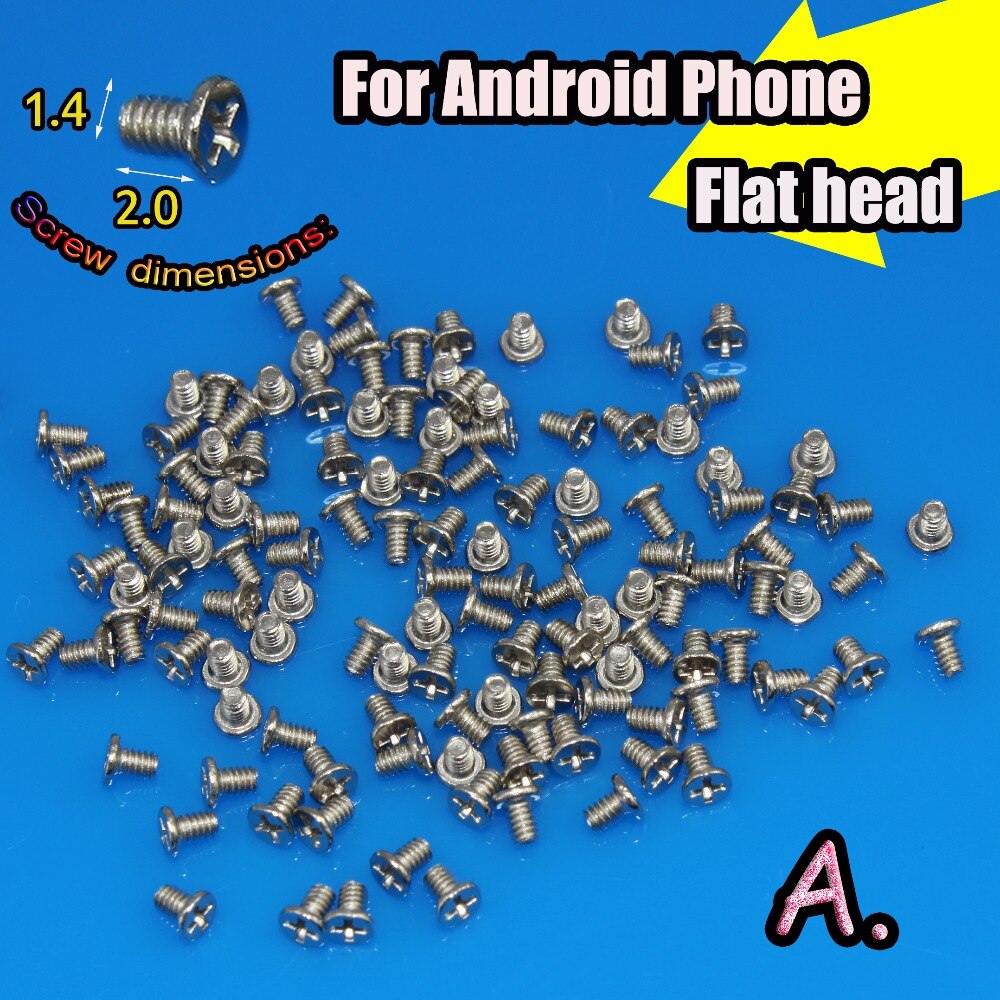 JCD-tornillos de cabeza plana/redonda para teléfono móvil, M1.4, para teléfono Android