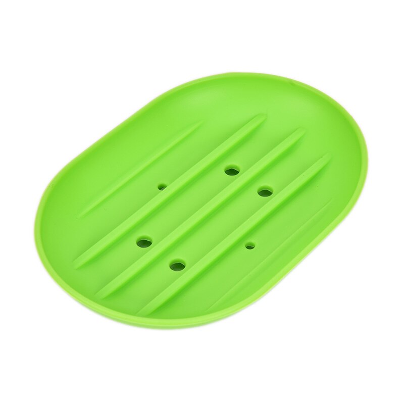 1pc Silicone Flexible Soap Dish Plate Bathroom Soap Holder Travel Holder Dish Candy Color Bathroom Soap Dish