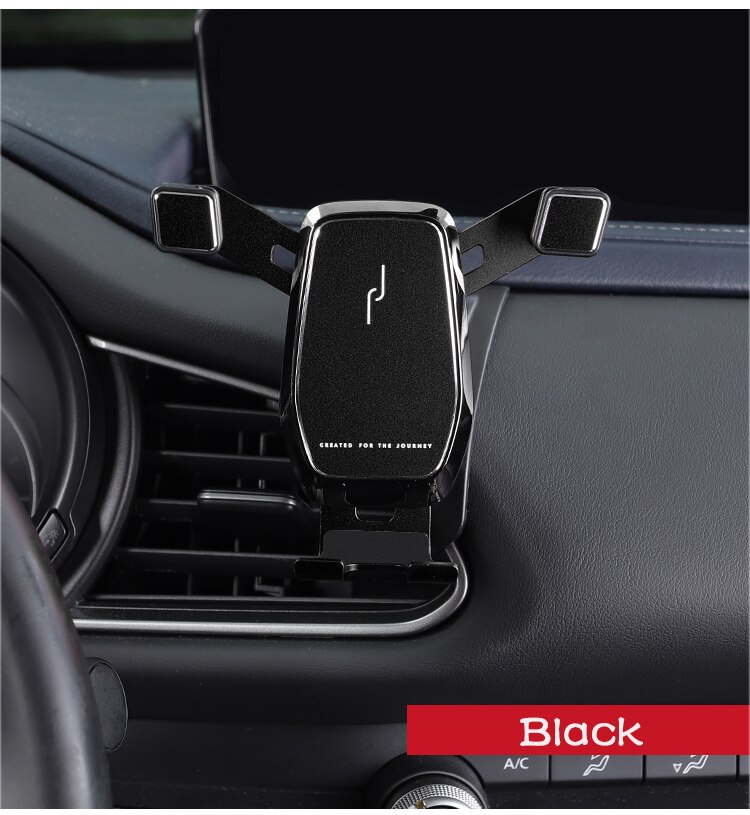 Bil luftventilholder holder mobiltelefon gps navigationsventilbeslag indvendigt dekoration til mazda  cx30 cx-30 accessorie: Sort
