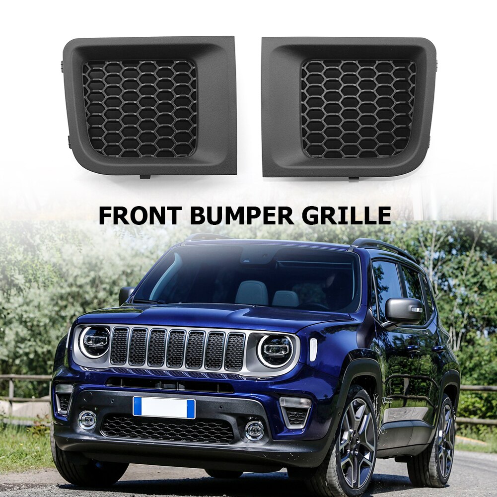 Car Bumper Grille Bezel for Jeep Renegade Black ABS Front Lower Bumper Grille Bezel Replacement Auto Parts