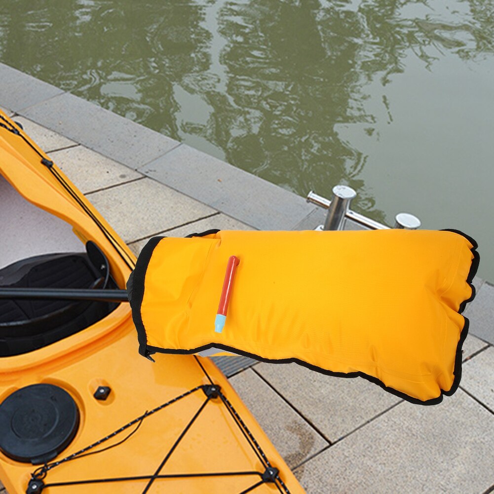 Inflatable Kayak Canoe Buoyancy Float Paddle Bag Floating Rescue Self-Rescue Kayak Buoyancy Paddle Bag Yellow