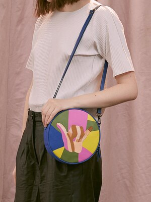 Tanto loja yizi 2019 moda design original nova lona bordado redondo bolsa de ombro único para mulher