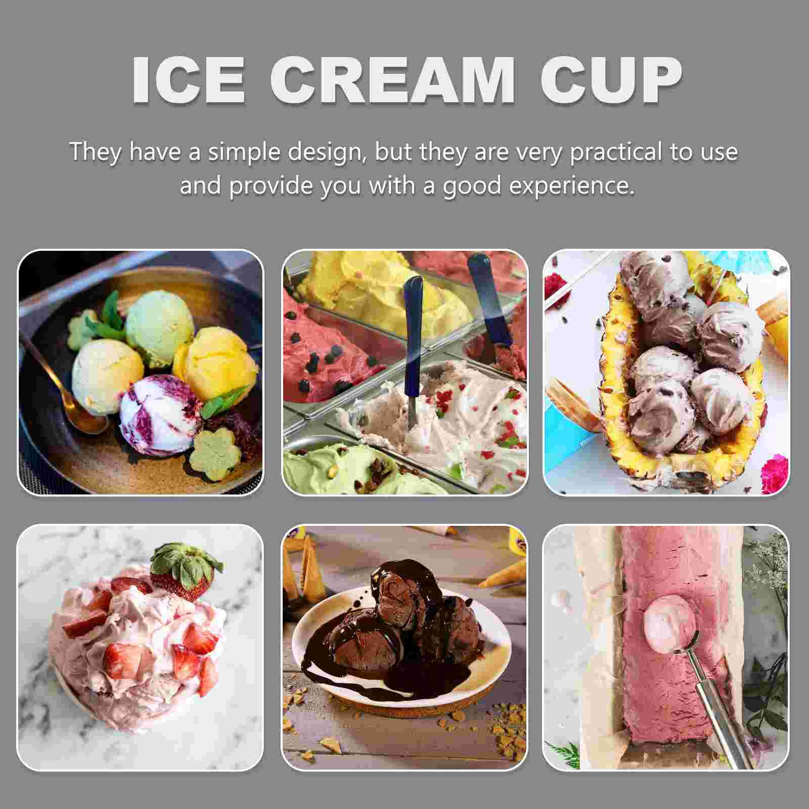 100pcs Dessert Container Useful Safe Paper Ice Cream Cup Cake Cup Pudding Cup for Shop Baking Store