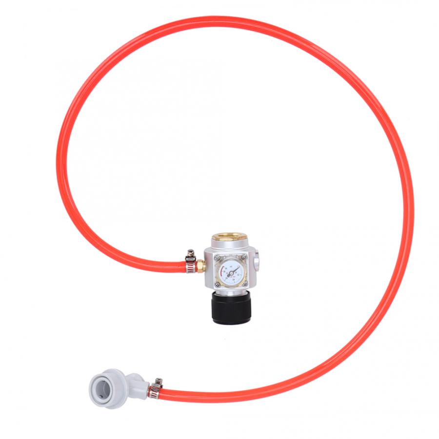 CO2 Mini Gas Regulator 5/16in Gas Line Assembly Quick Connector Pressure Gauge Gas Regulator