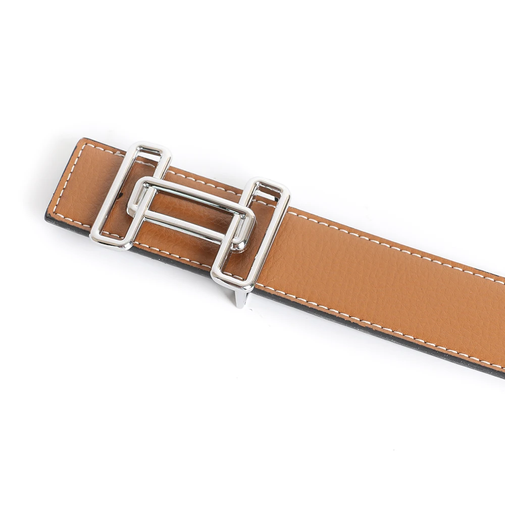 Luxe Pin Gesp Riem Heren Koeienhuid Vrouwen Echt Echt Leren Jurk Riem Voor Jeans Tailleband Blauw: Rood / 115 CM