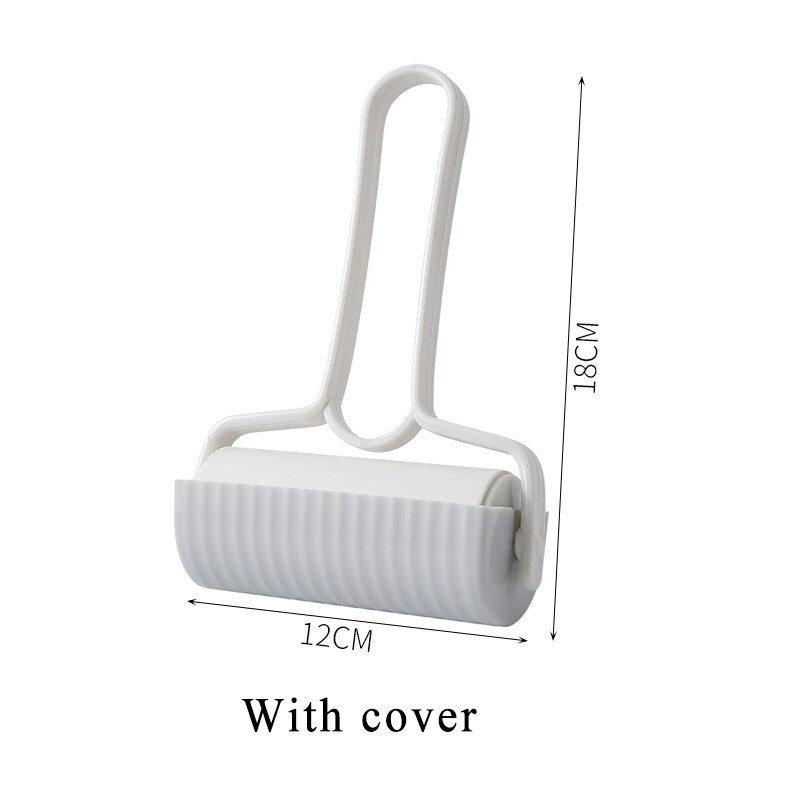 Hair Applicator Sticky Clothes 1Pcs Multi Purpose Dust Remover Roller Style Fabric Fluff Brush Portable Detachable With Handle: White with cover