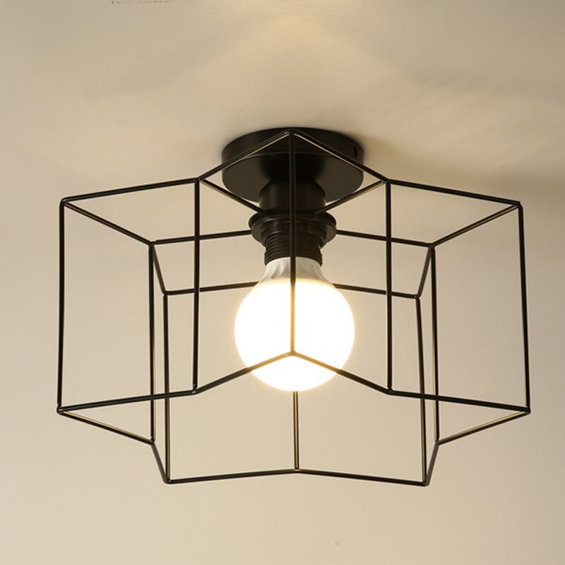 retro taklampe årgang taklampe koselig innredning til soverom korridor spisestue svart hems 110v 220v e27 stikkontakt: E pære ikke dekke