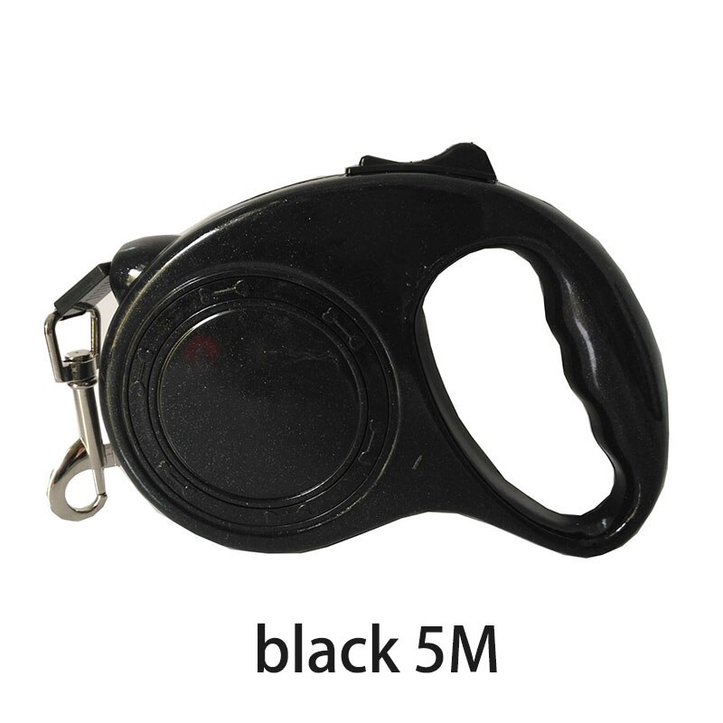 Automatische telescopische hondenriem, automatische hondenriem, automatische hondenriem, automatische telescopische hondenriem, draagbare hondenriem: Zwart 5m