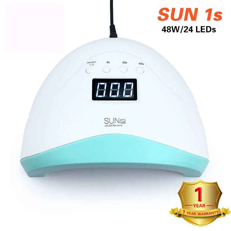 Led Lamp SUN1s Nail Droger 48W Uv Led Nagel Lamp Gel Polish Curing Lamp Met Bodem 30 S/60 S Timer Lcd Display Lamp Voor Manicure: green