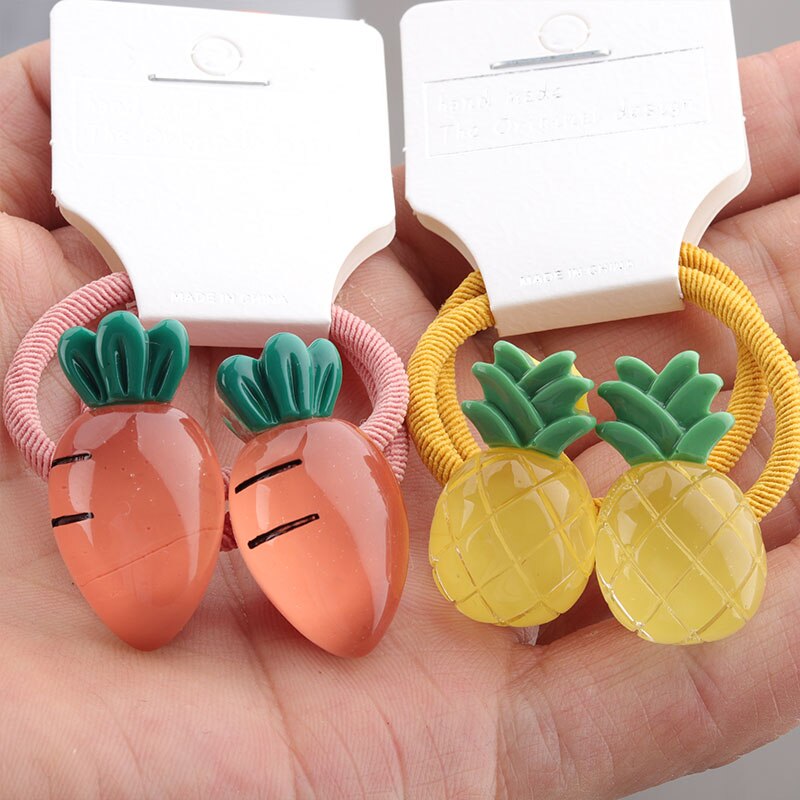 Fruta lindo pelo de los niños corbata sandía piña y fresa pelo chicas banda para la cabeza de goma corbata accesorios para el pelo tocado