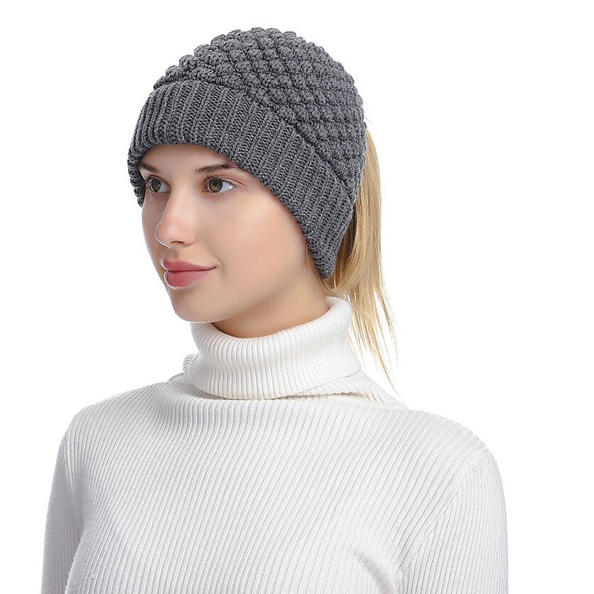 Gorro de punto elástico de punto para mujer, gorrito de punto para mujer, gorros para mujer, gorros cálidos para Otoño e Invierno