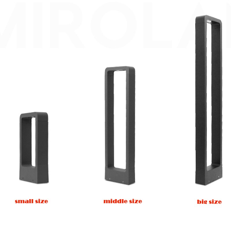 Luces LED para jardín, lámpara para césped IP65, resistente al agua, 7W, luz de pilar de aluminio moderna, patio exterior, villa, paisaje, césped, lámpara de bolardo