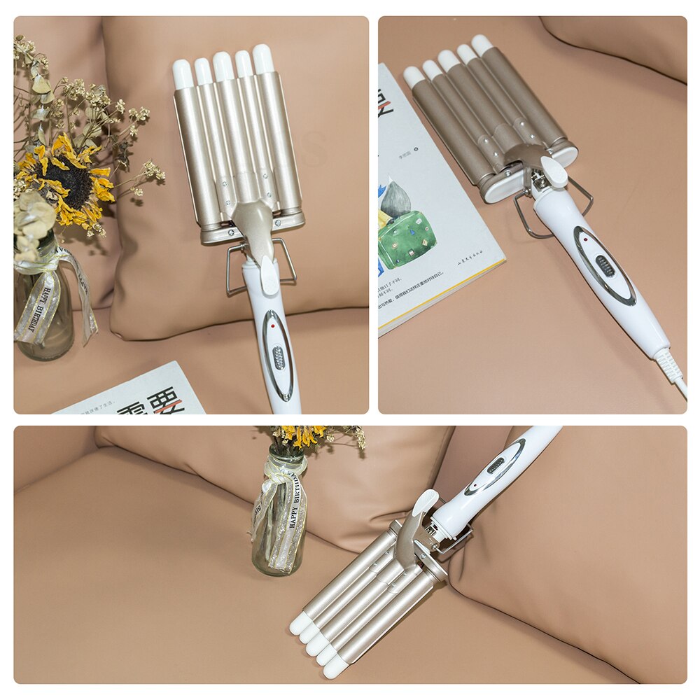 Haar Crimper Elektrische Krultang Keramische Crimpers Wavers Snelle Verwarming 5 Vaten Haar Krultang Professionele Waver Styler