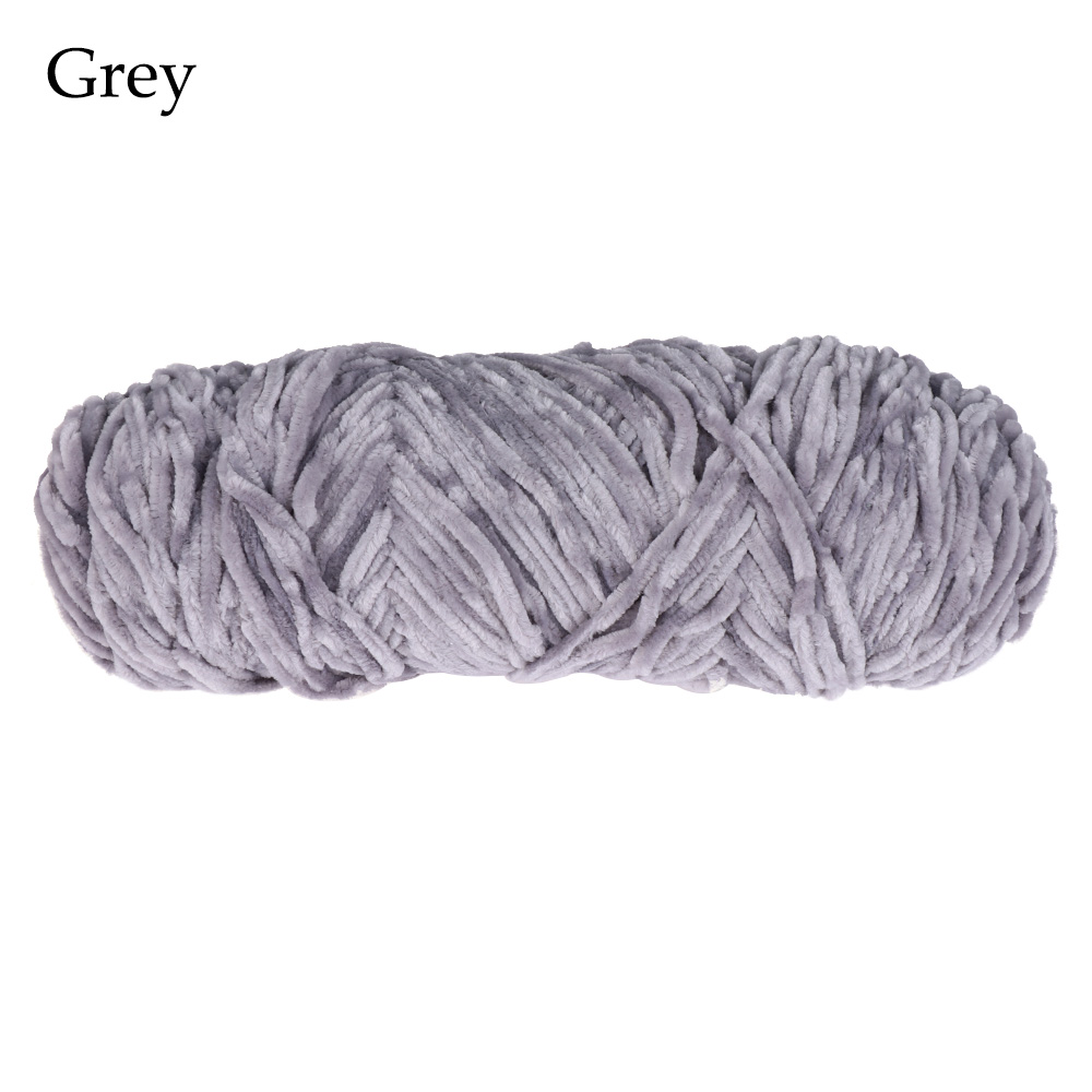 100g Hand geweven Garen Fluwelen Garen Getexturiseerde Polyester Gemengd Katoen Suggereren DIY trui sjaal lijn 4 MM- 5 MM Breien Garen Hand: Grijs