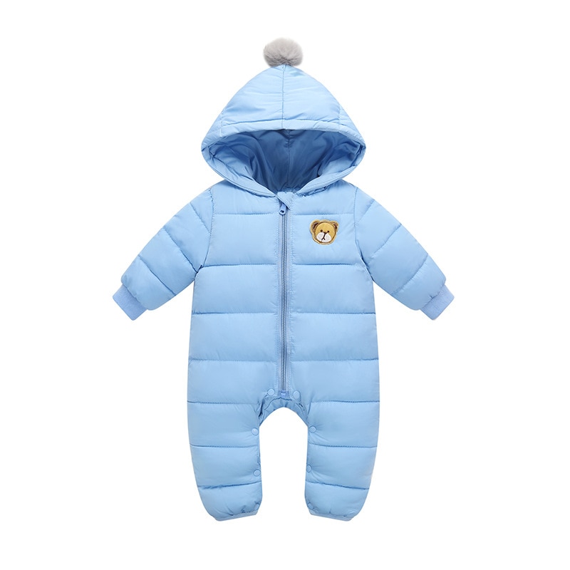 LZH Kleinkind Baby Strampler Herbst Winter Neue Baby Jungen Dicken Kapuze Baumwolle Strampler Mädchen Karikatur Langen ärmeln Strampler 6-12 monat