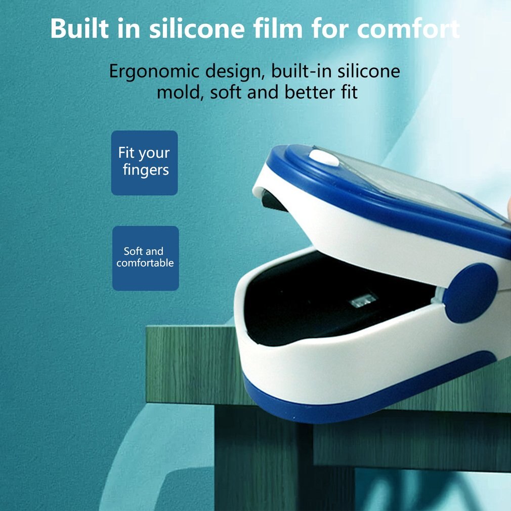 Digital Display Fingertip Pulse Oximeter Oximetry Blood Oxygen Saturation Pulse Rate With Lanyard Fast