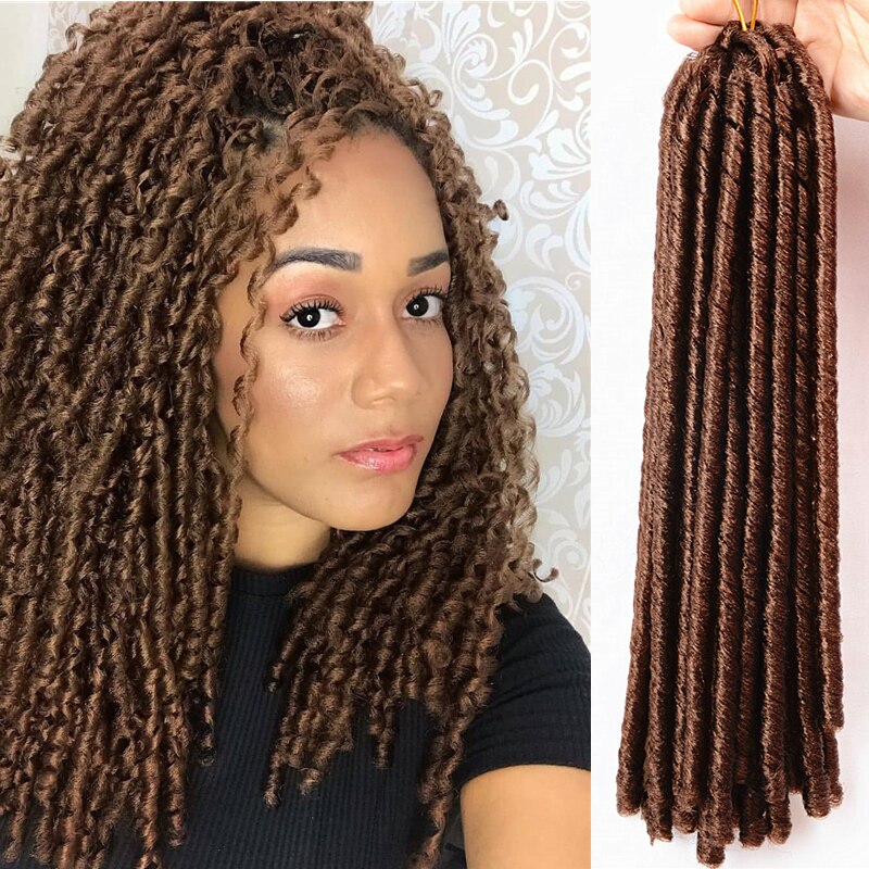 Soft Faux Locs Synthetic Hair 14&quot; 70g Jamaican Crochet Braids hair Full Star Brown Ombre Black Bug for Women Hair Extensions: #30