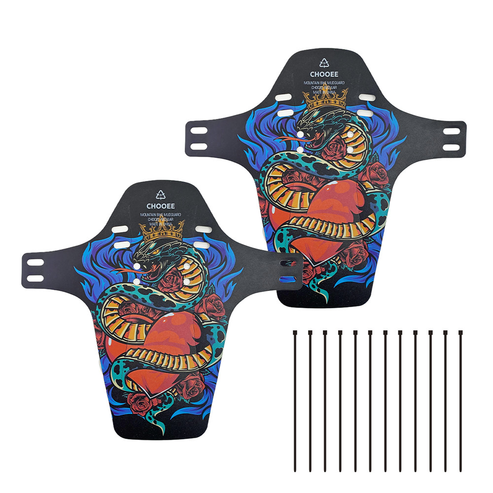 LOVIVER Fiets Spatborden Set - Universeel Voor- En Achter - Past Op 50-55mm Banden - PETG Materiaal - Modder- En Regenbescherming